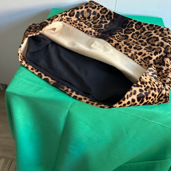 🔥NWT  MICHAEL Michael KORS LEPORD 100% CALF  HAIR PRINTED SKIRT M 🔥🔥🔥 - Picture 5 of 13